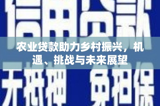 芗城农业贷款助力乡村振兴，机遇、挑战与未来展望