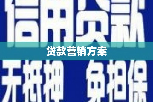 芗城贷款营销方案