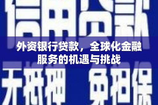 芗城外资银行贷款，全球化金融服务的机遇与挑战