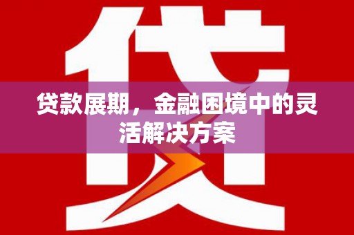 芗城贷款展期，金融困境中的灵活解决方案