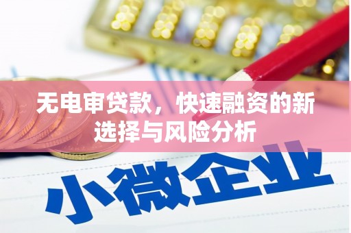 芗城无电审贷款，快速融资的新选择与风险分析