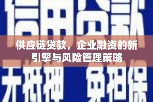 芗城供应链贷款，企业融资的新引擎与风险管理策略