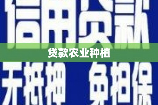 芗城贷款农业种植