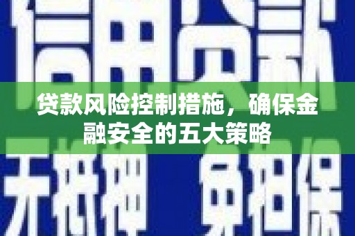 芗城贷款风险控制措施，确保金融安全的五大策略