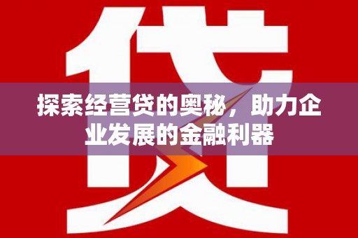 芗城探索经营贷的奥秘，助力企业发展的金融利器