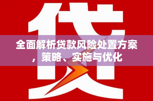 芗城全面解析贷款风险处置方案，策略、实施与优化