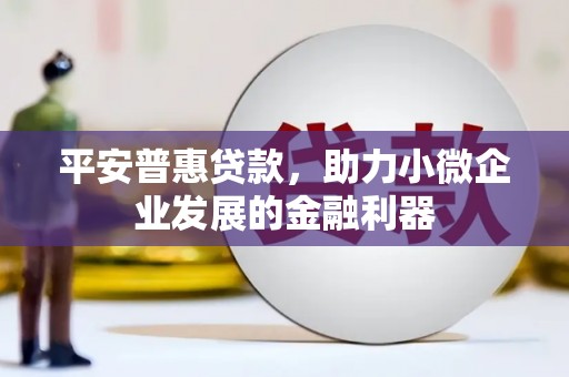 芗城平安普惠贷款，助力小微企业发展的金融利器