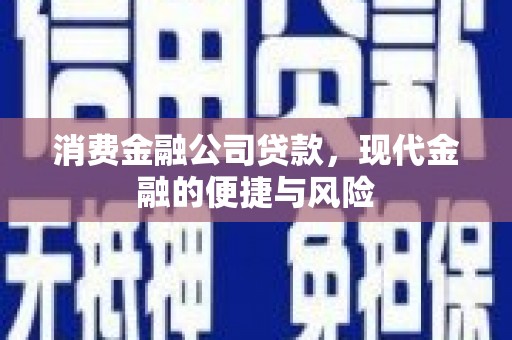 芗城消费金融公司贷款，现代金融的便捷与风险